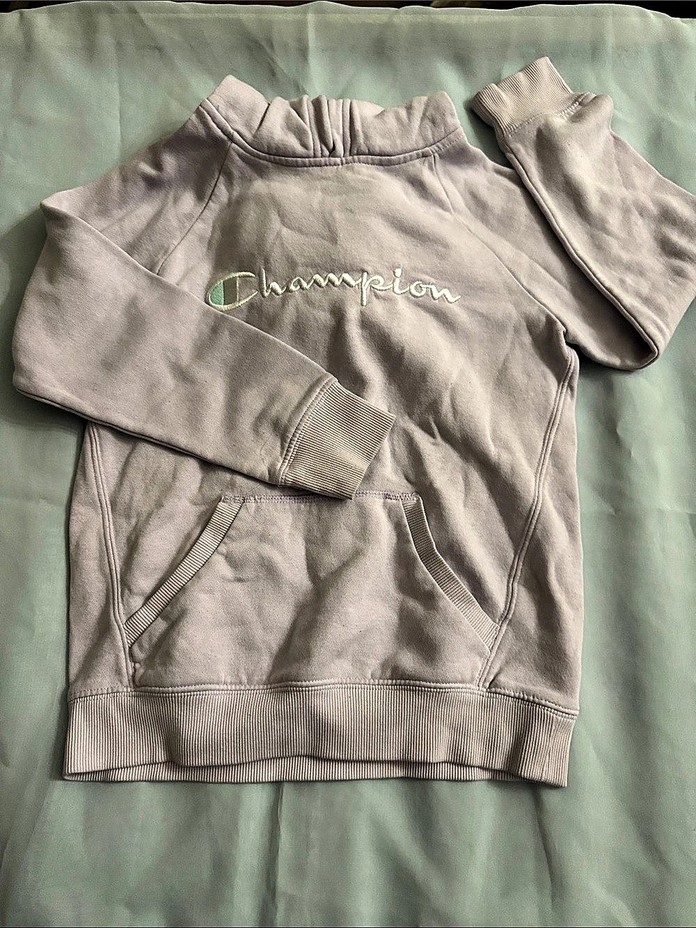 Champion Script Logo Pullover Hoodie Lilac